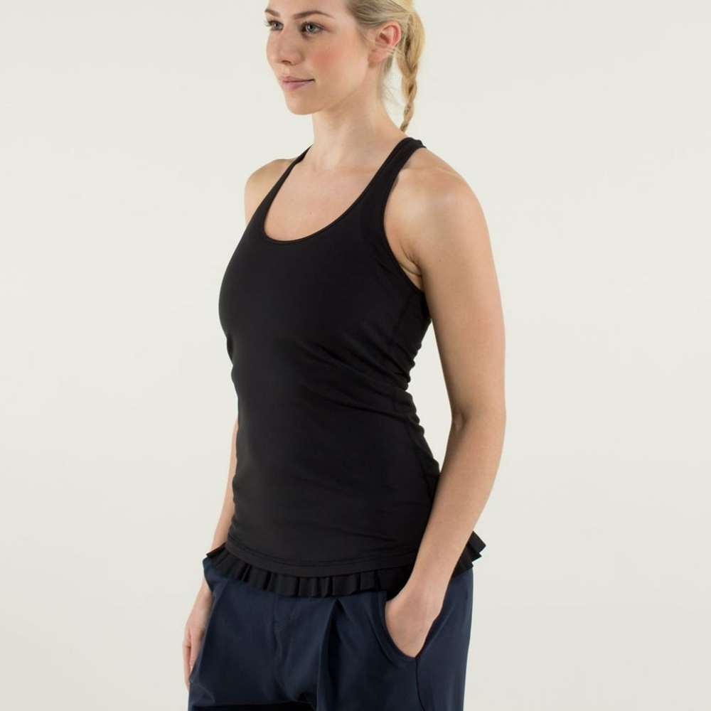 Lululemon Cool Racerback *Ruffled Hem Black - Picture 3 of 11
